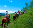 Horse riders at colorado luxury ranch