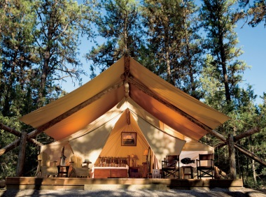 River camp glaming in montana