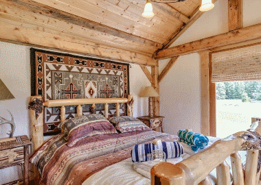 Inside cabin at Sweetgrass ranch