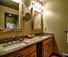 Saddle cabin bathroom at luxury ranch in Colorado