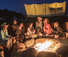 Glamping campfire wyoming